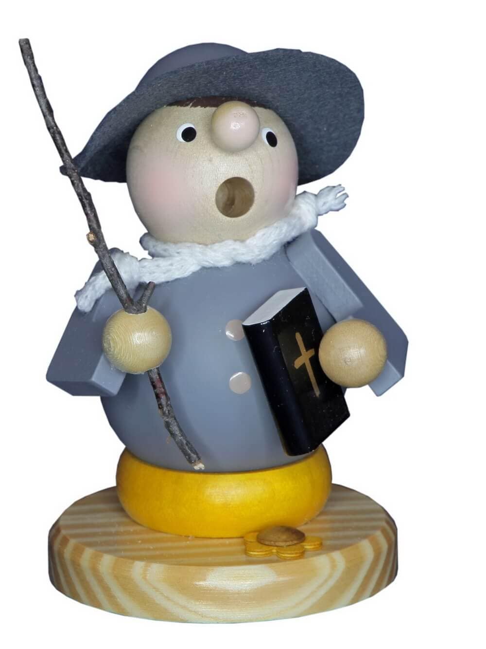 Räuchermännchen Wanderprediger Martin mit Bibel, 11 cm von Ralf Zenker