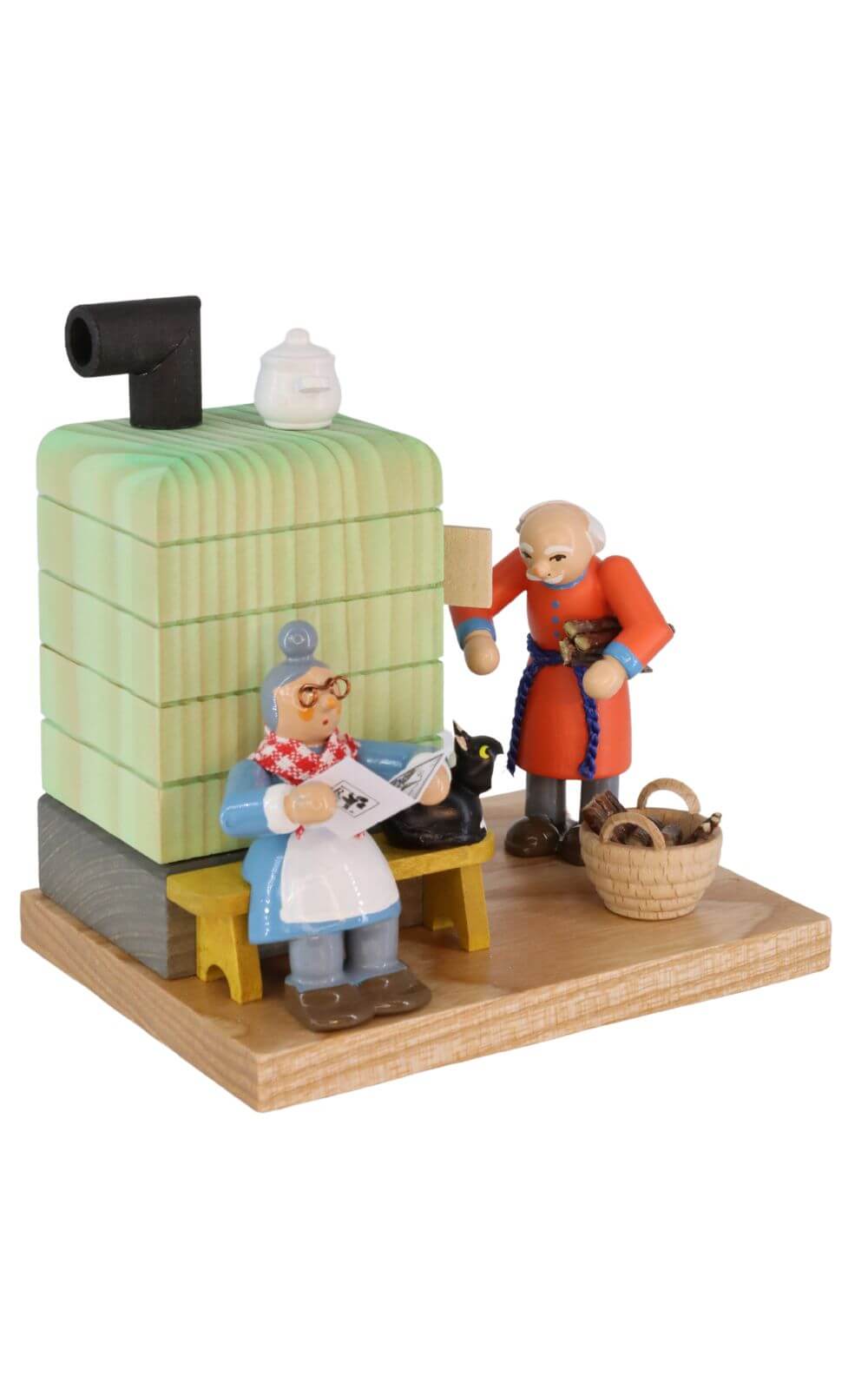 Räuchermännchen Oma und Opa am Kachelofen von Richard Glässer_Bild1
