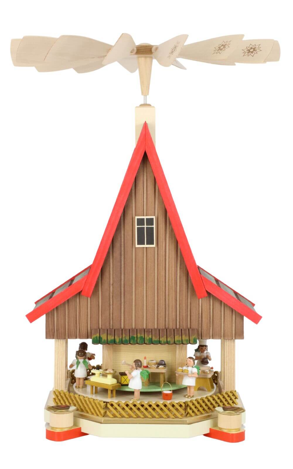 Weihnachtspyramide mit Adventshaus und Engelsbäckerei, 53 cm von Richard Glässer