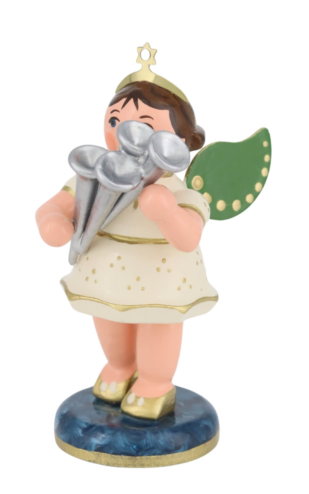 Miniatur Weihnachtsengel mit Schalmei, 7 cm von Hubrig Volkskunst_3
