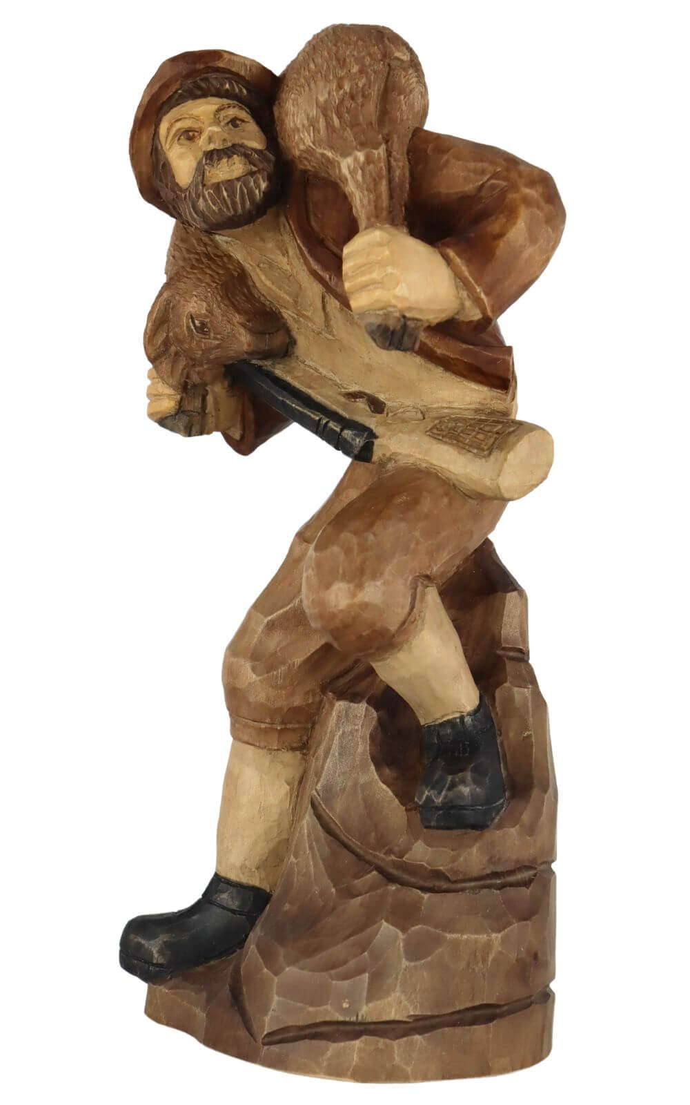 Wilderer mit Reh, geschnitzt, gebeizt, 12 cm von Schnitzkunst aus dem Erzgebirge_1