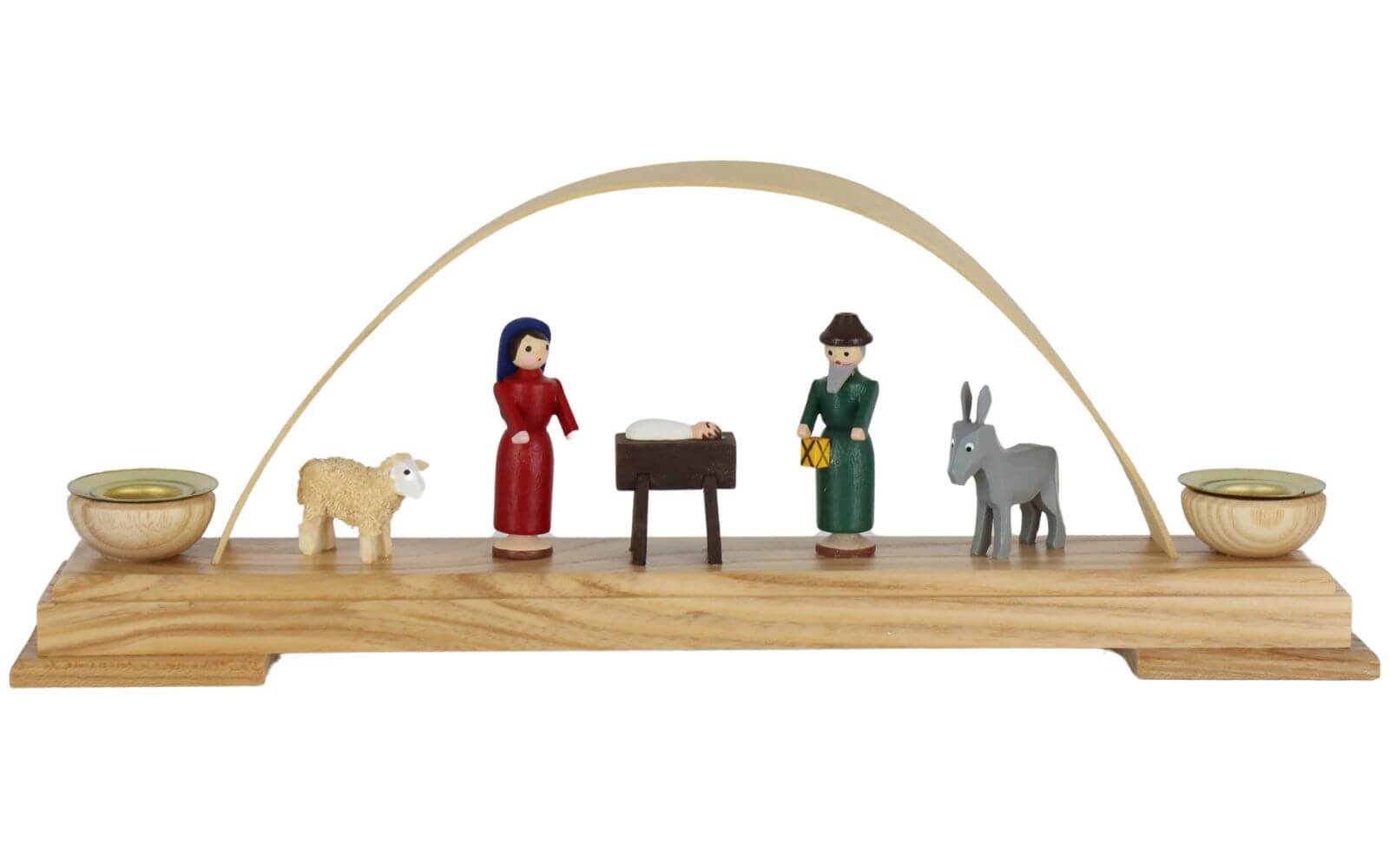 Kerzenhalter Minischwibbogen mit Krippe, 27 cm von Knuth Neuber