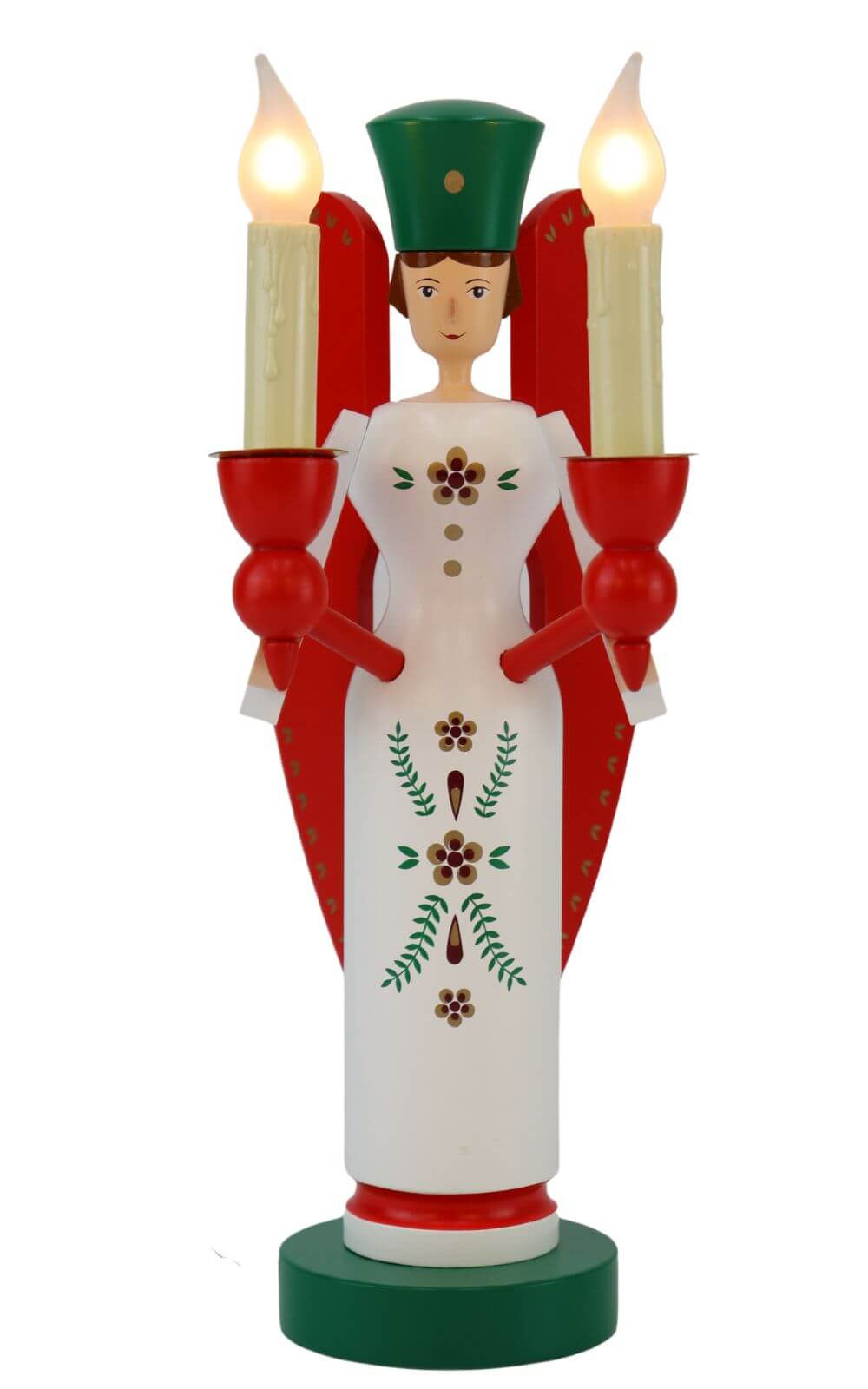 Weihnachtsengel, farbig, elektrisch beleuchtet, 26 cm von Richard Glässer
