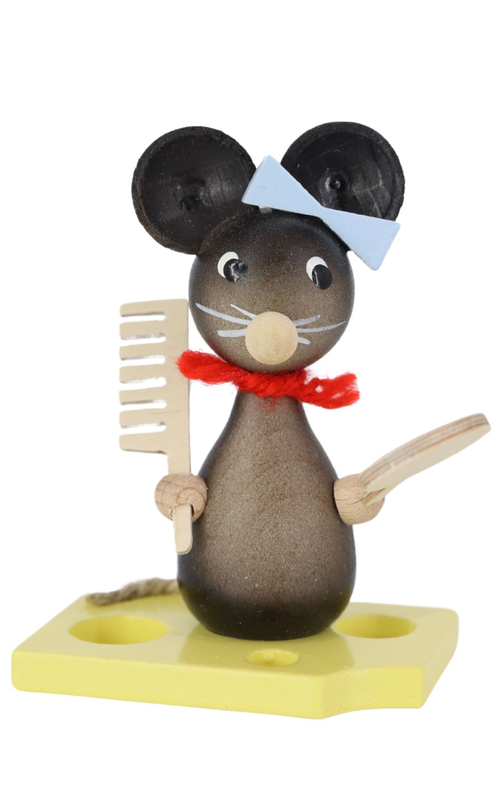 Miniatur Mäusekind mit Kamm und Spiegel, 7 cm, farbig von Ralf Zenker