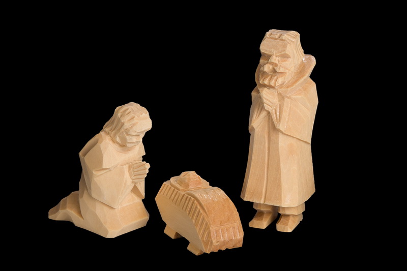 Krippenfiguren Heilige Familie, 3 - teilig, natur von SEIFFEN.COM_1