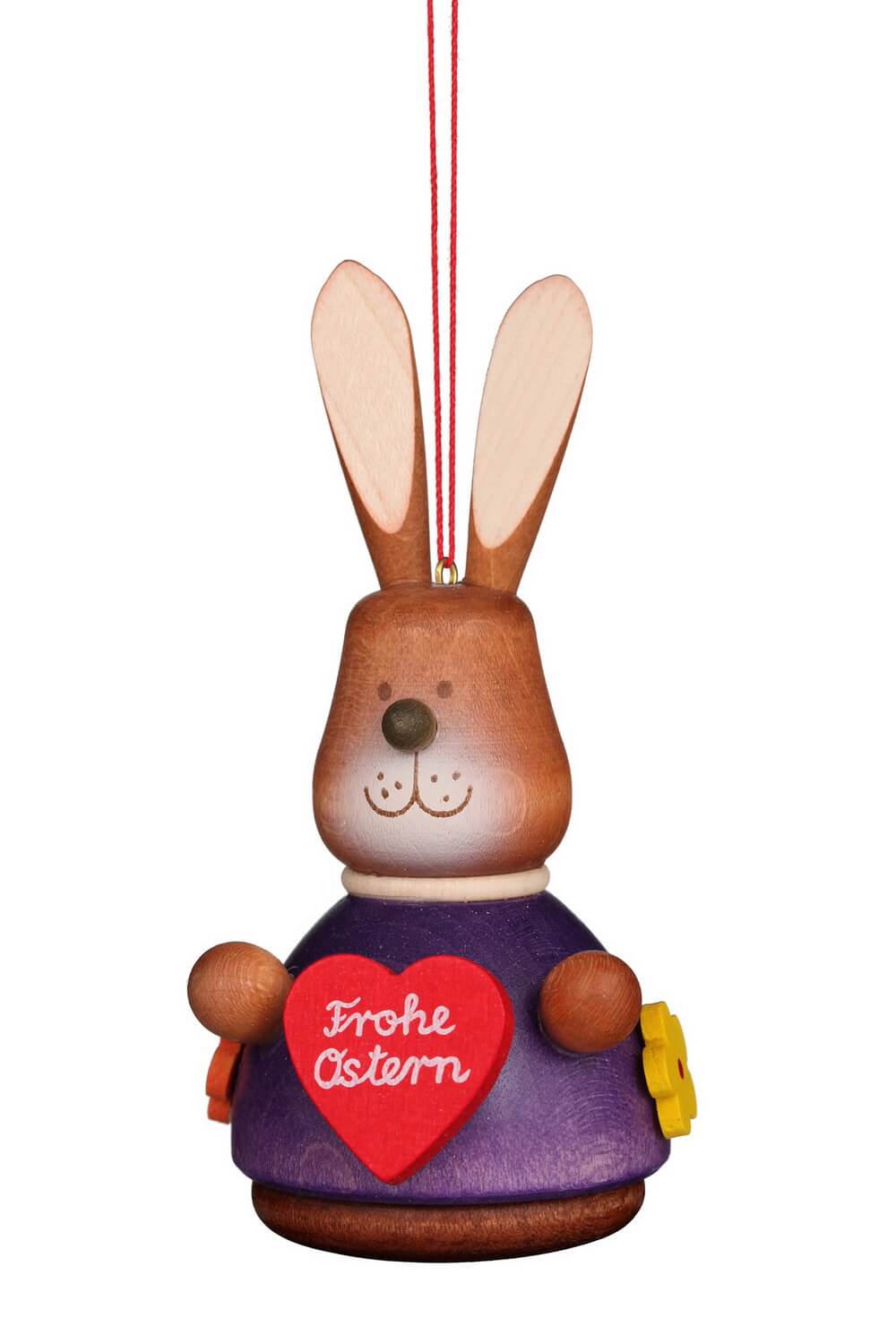 Osterhase - Wackelhase mit Herz zum Hängen, 10 cm, farbig von Christian Ulbricht