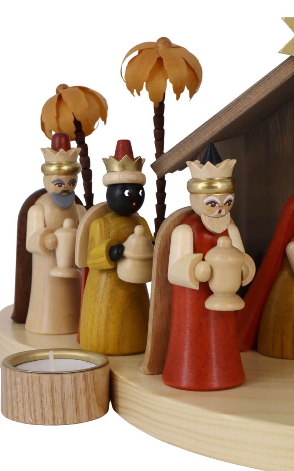 Sockel für Teelichte mit Weihnachtskrippe, 20 cm von Richard Glässer_2