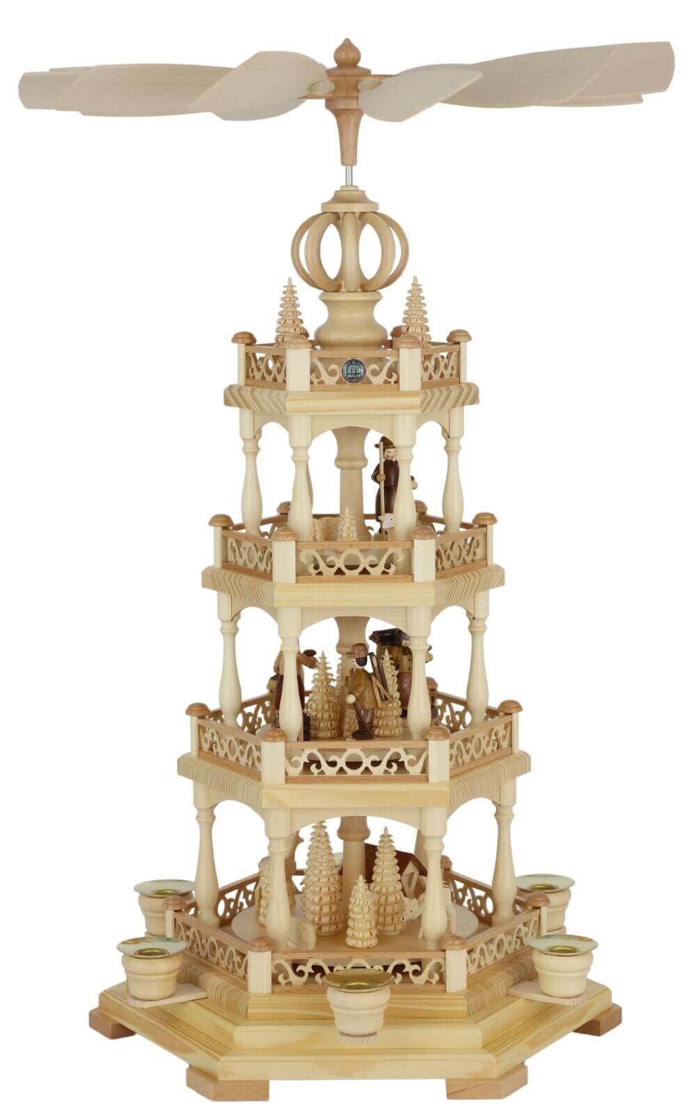 Weihnachtspyramide Waldmotiv, 4 – stöckig, 55 cm von Müller Kleinkunst_1