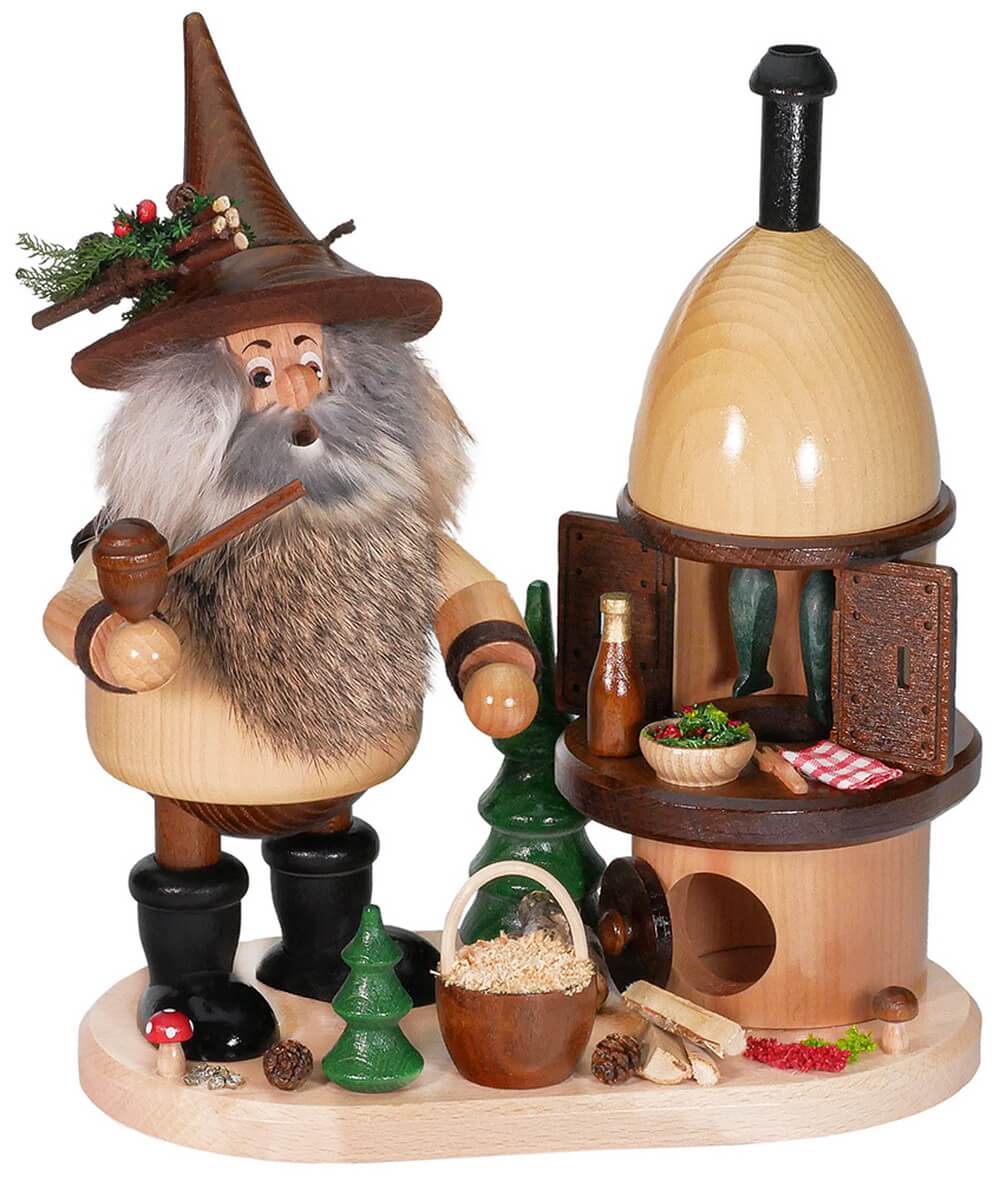 Räuchermännchen Wichtel am Räucherofen, 26 cm von DWU Drechselwerkstatt Uhlig