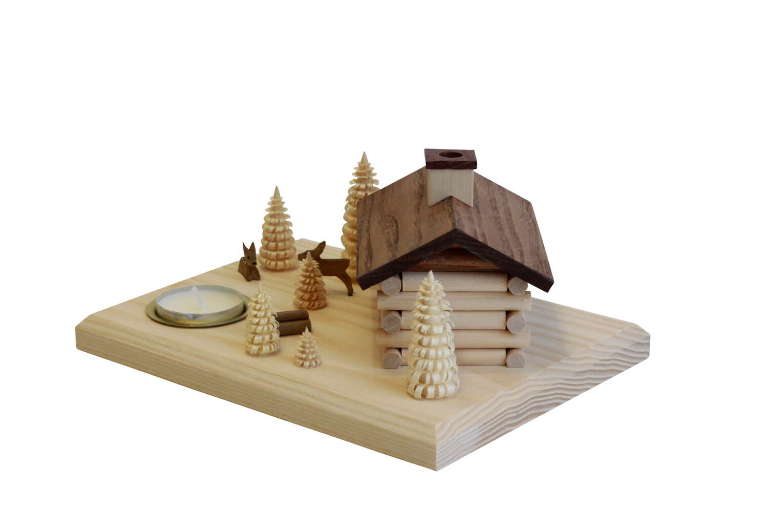 Räucherhaus Waldblockhütte mit Rehe und Teelicht von Christian Kern_Bild2
