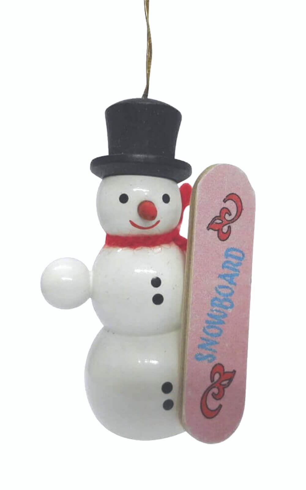 Christbaumschmuck Schneemann mit Snowboard von SEIFFEN.COM