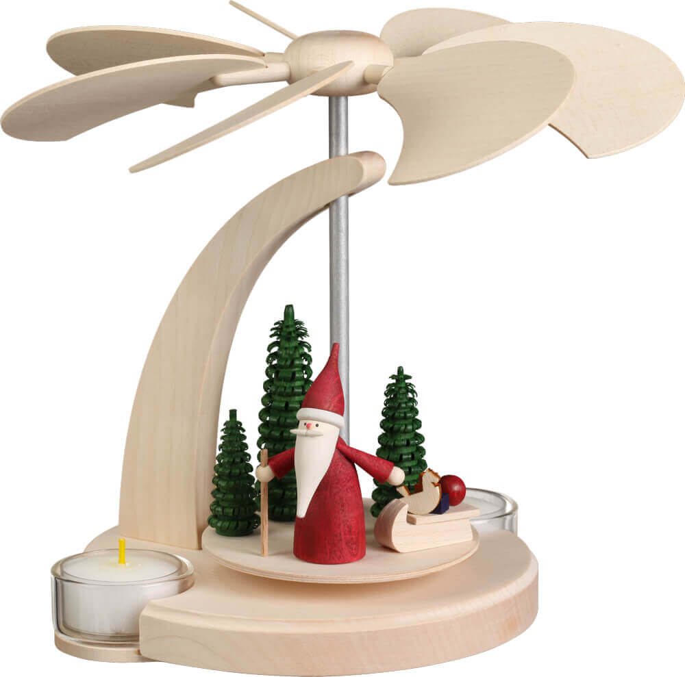 Bogenpyramide mit Weihnachtswichtel, 18 cm von Seiffener Volkskunst eG