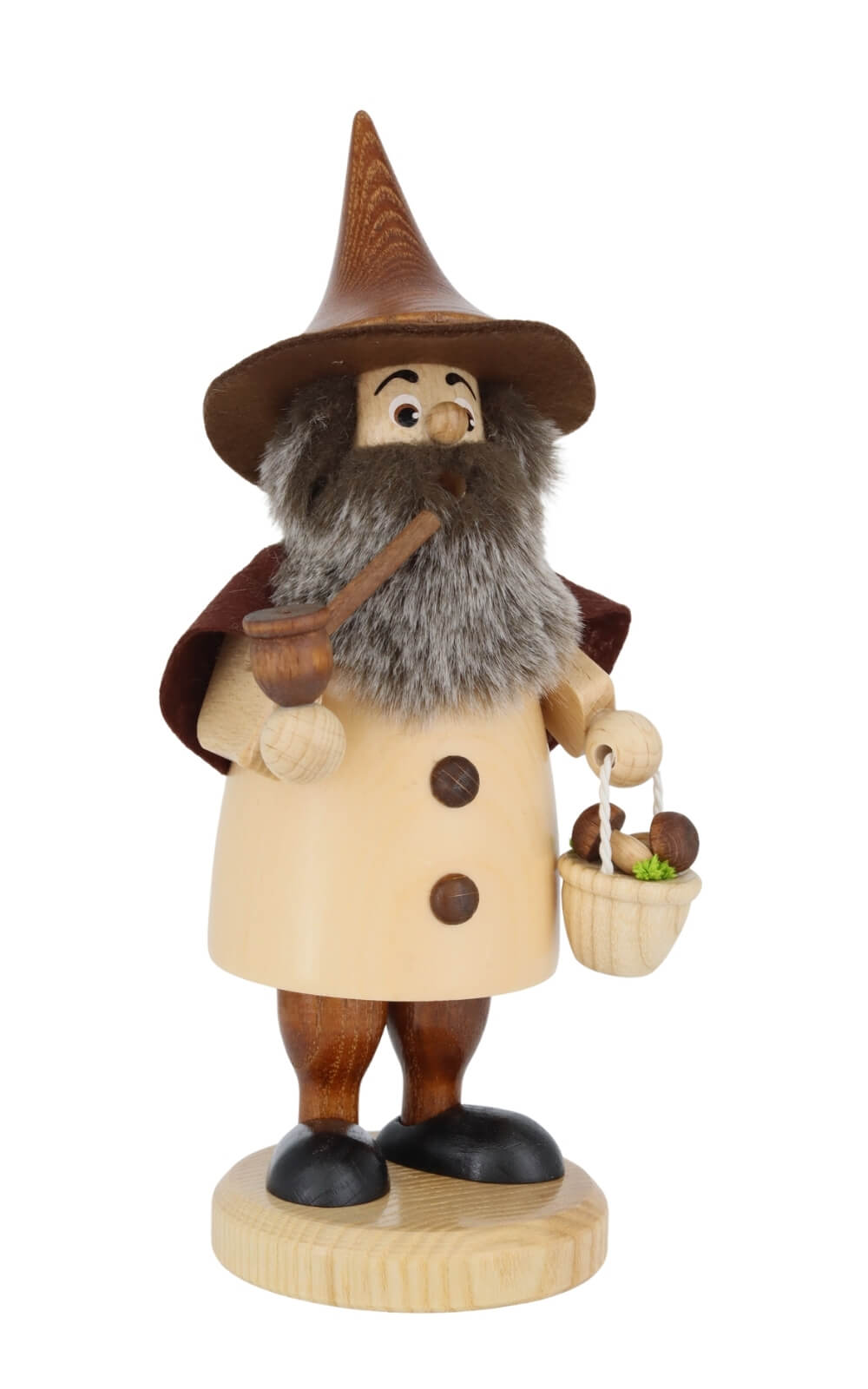 Räuchermännchen Wichtel Pilzsammler, 20 cm von DWU Drechselwerkstatt Uhlig, Made in Germany_2