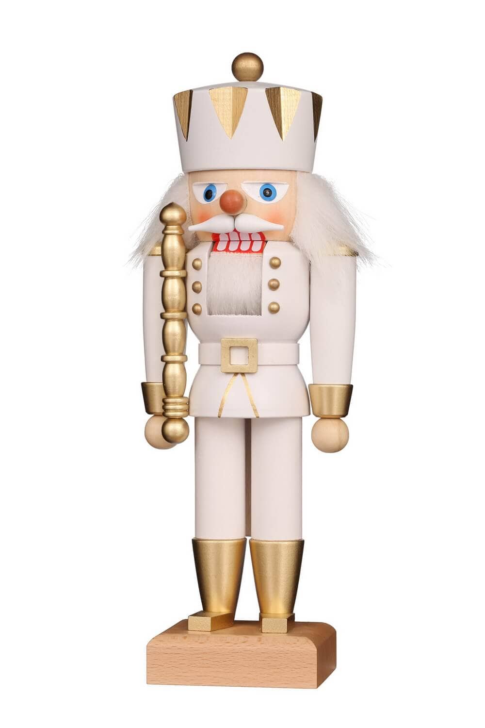 Nussknacker König weiss/gold, 27 cm von Christian Ulbricht