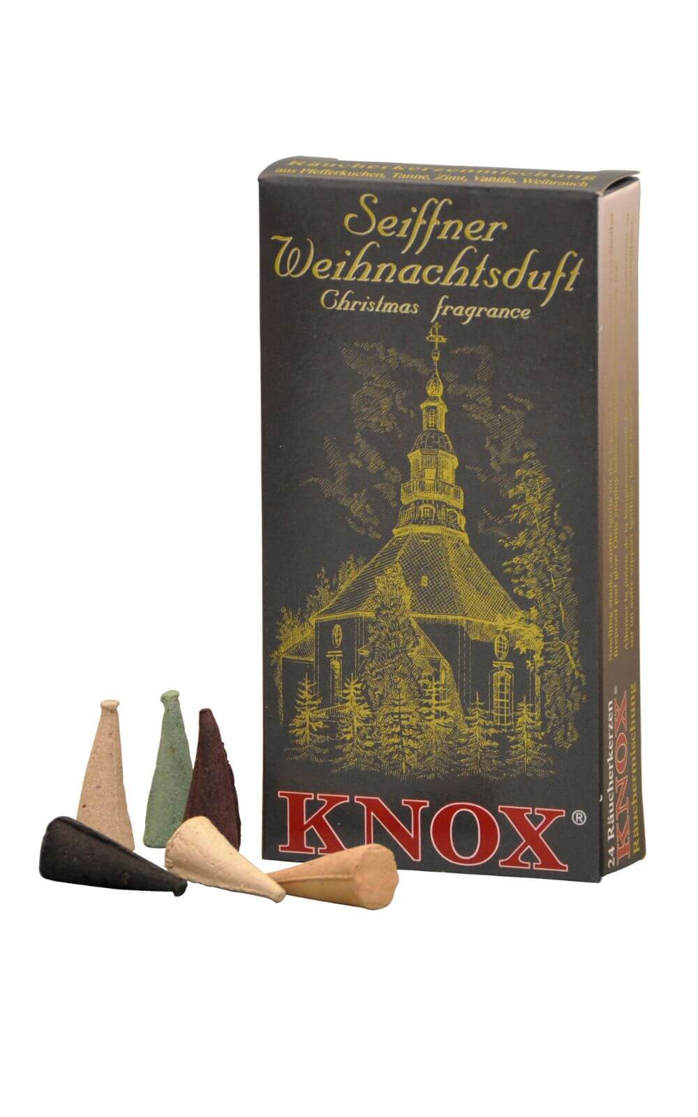 Räucherkerzen - Seiffener Weihnachtsduft, 24 Stück von KNOX