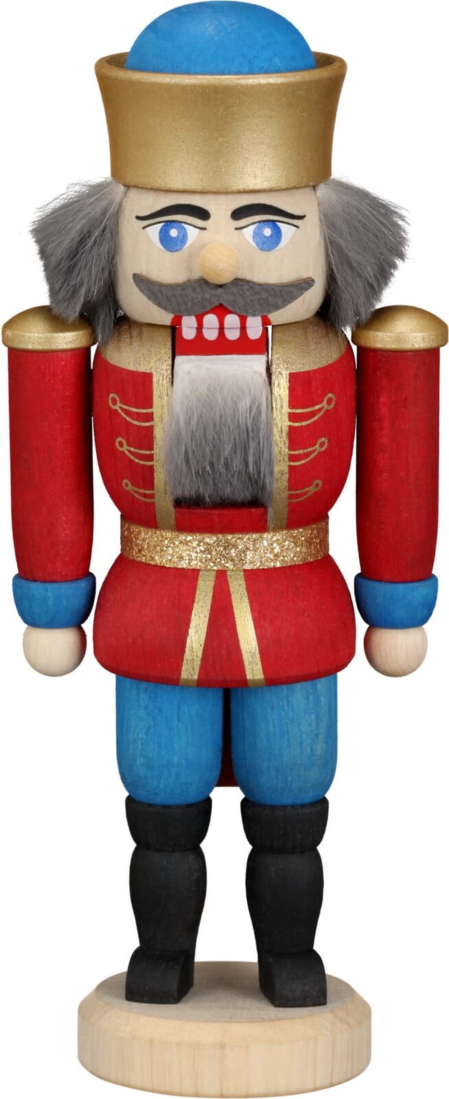 Nussknacker König, rot, 13 cm von Seiffener Volkskunst