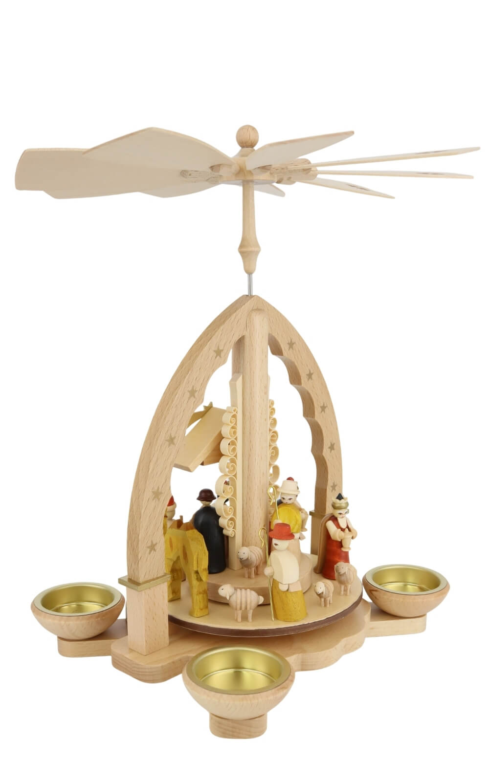 Weihnachtspyramide Christi Geburt für Kerzen und Teelicht, 29 cm von Richard Glässer, Made in Germany_4