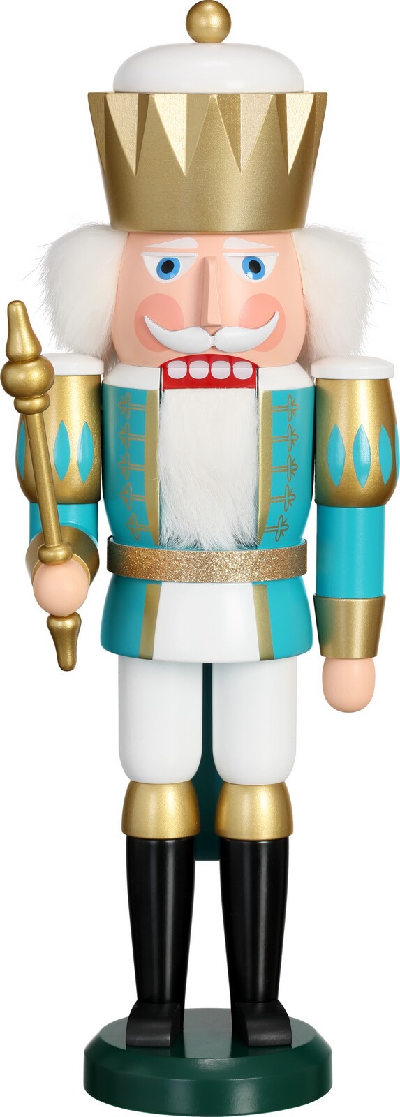 Nussknacker König, türkis, 40 cm von Seiffener Volkskunst eG