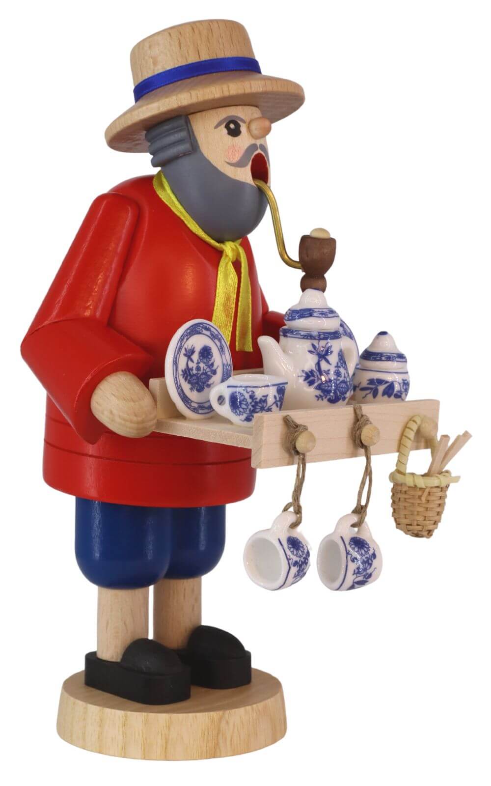 Räuchermännchen Porzellanhändler, 18 cm, farbig von Richard Glässer_3