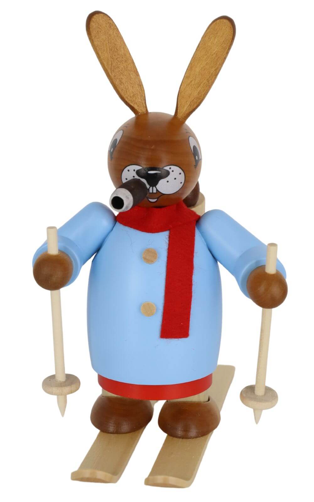 Räuchermännchen Osterhase auf Ski, 18 cm von Müller Kleinkunst_1