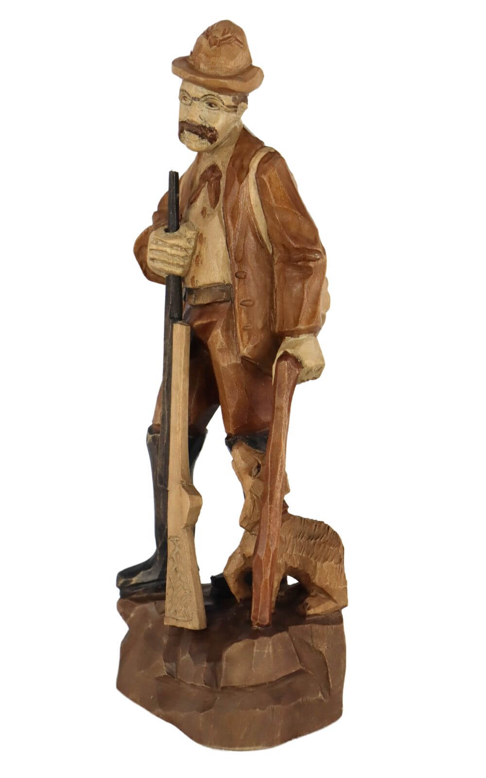 Stülpner Karl mit Hund, 20 cm, gebeizt von Schnitzkunst aus dem Erzgebirge_1