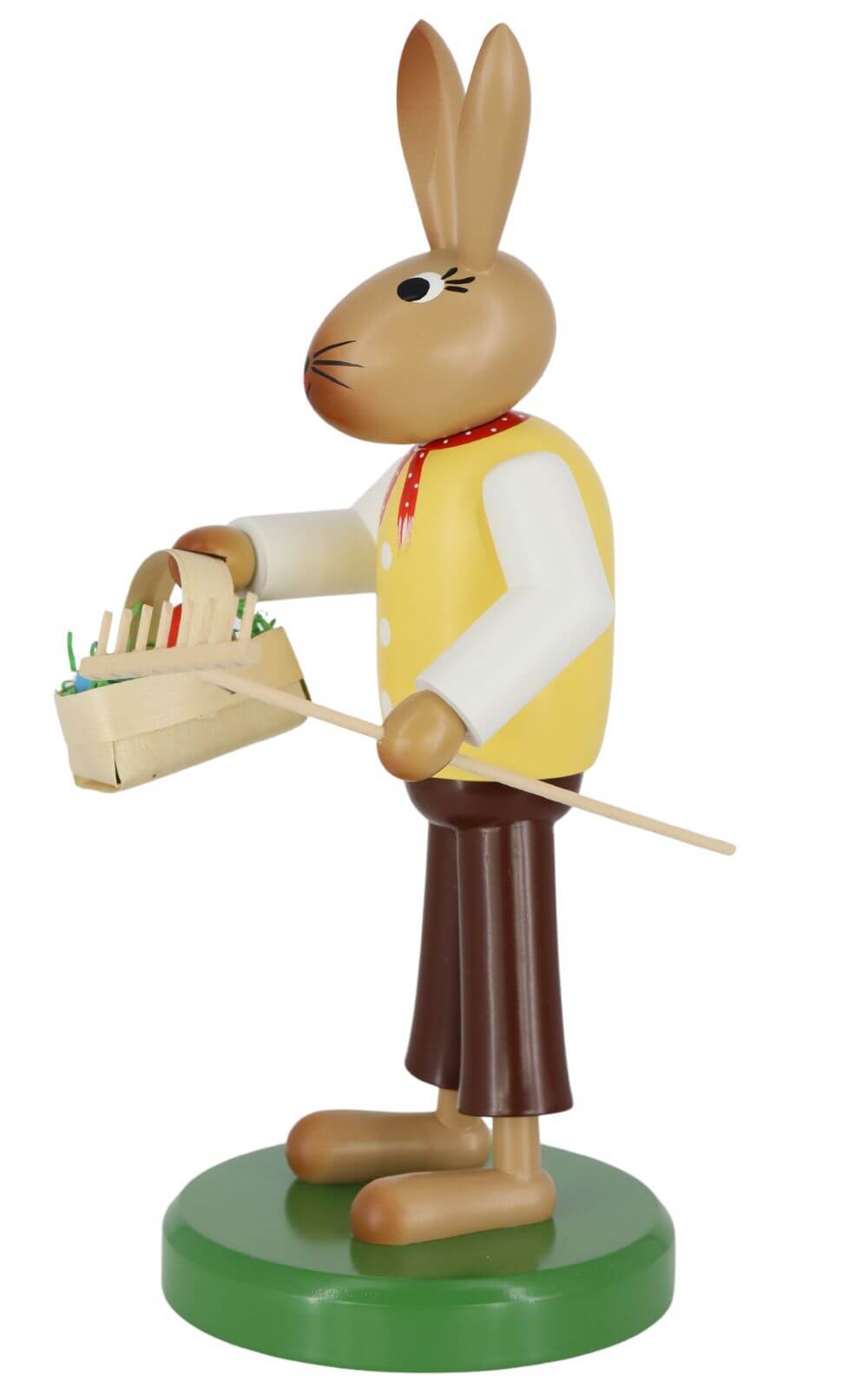 Osterhase mit Rechen und Korb, 28 cm, farbig von SEIFFEN.COM_3