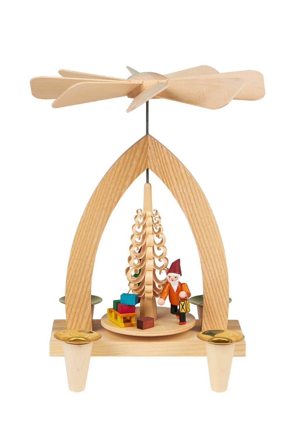 Weihnachtspyramide mit Wichtel, 26 cm, Heinz Lorenz Olbernhau/ Erzgebirge_ Bild1