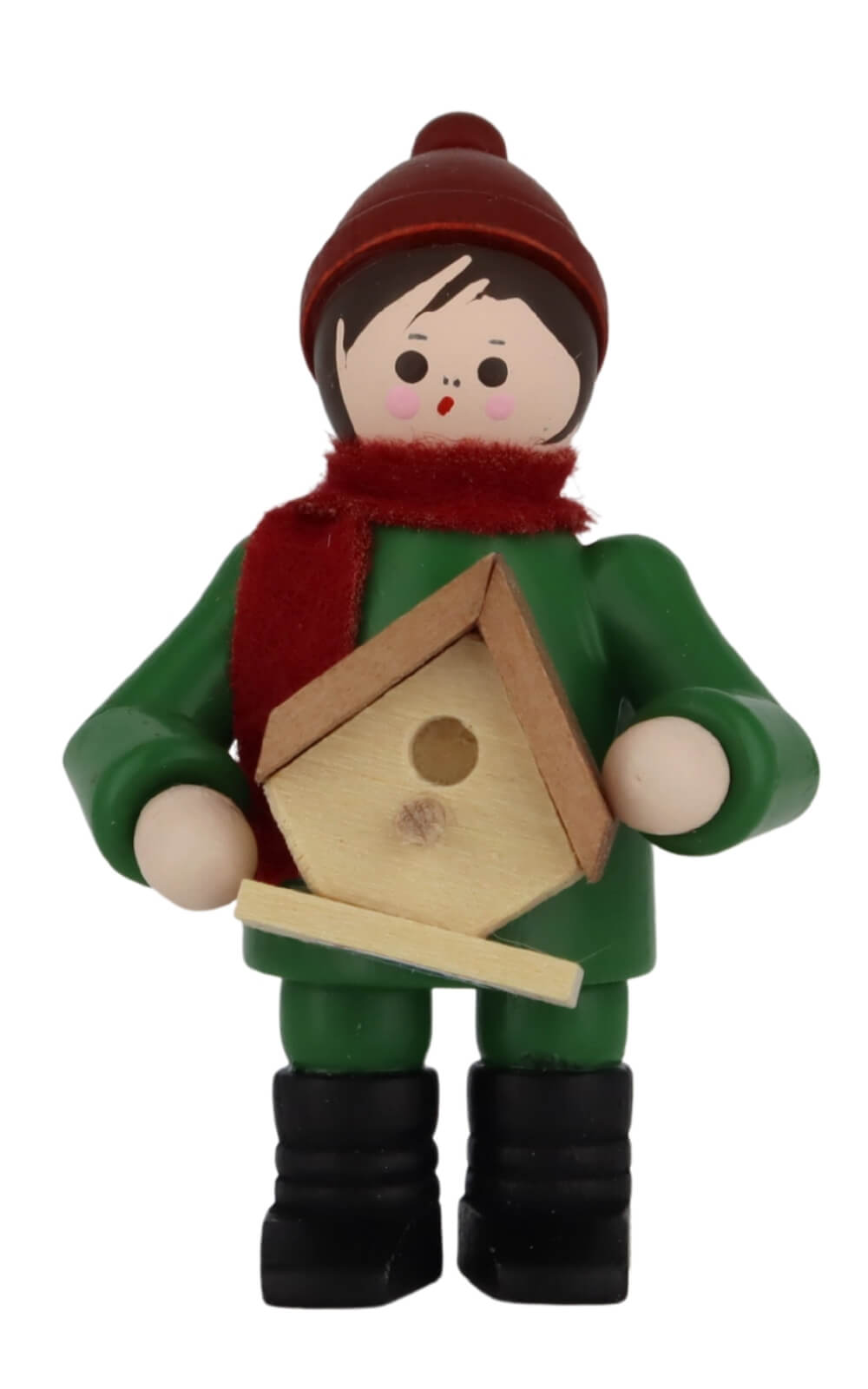 Miniatur Junge mit Nistkasten, farbig, 6 cm von Romy Thiel_1