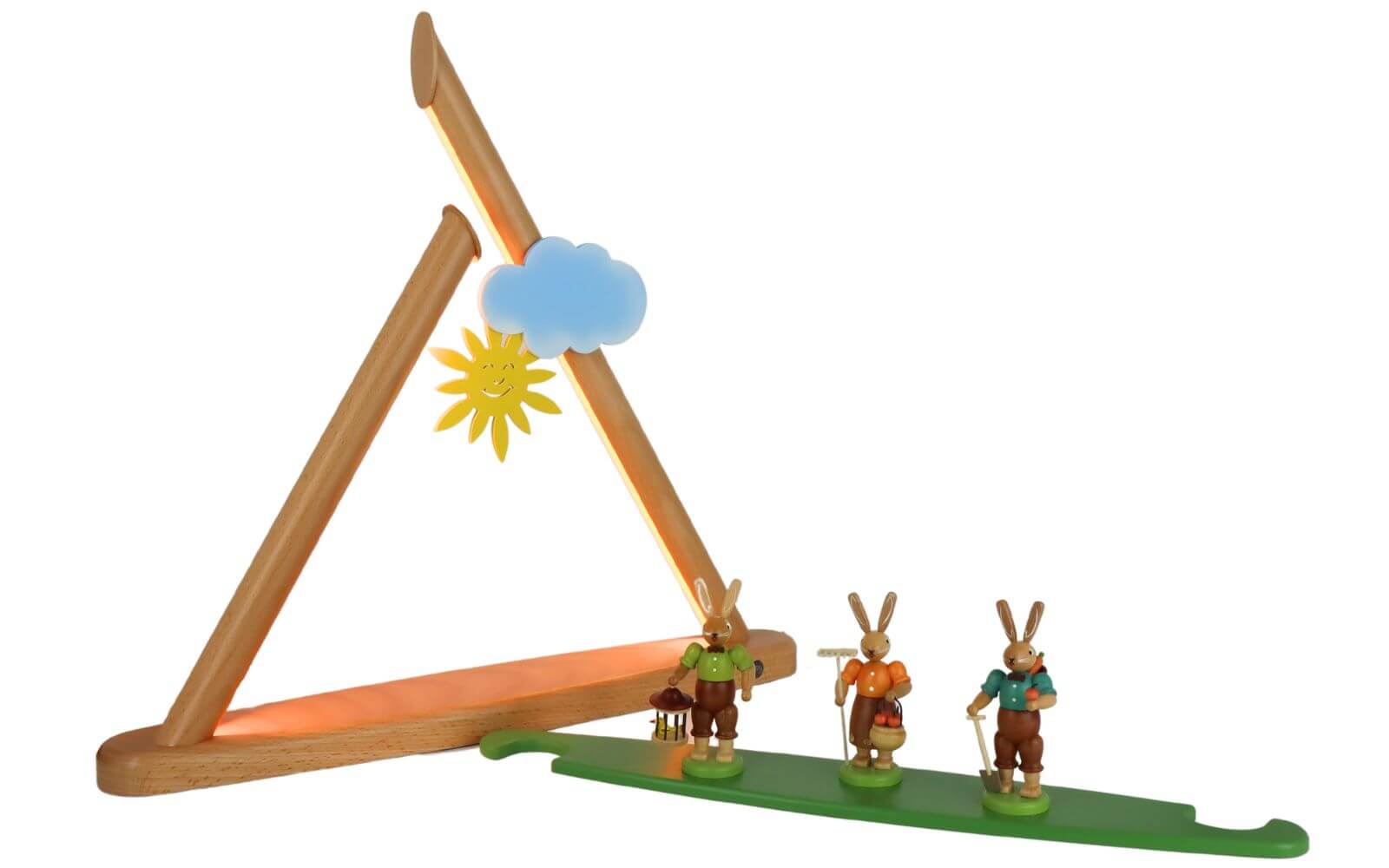 LED Schwibbogen - Lichterspitze, modern mit Hasen, farbig, 47 cm von Müller Kleinkunst_1