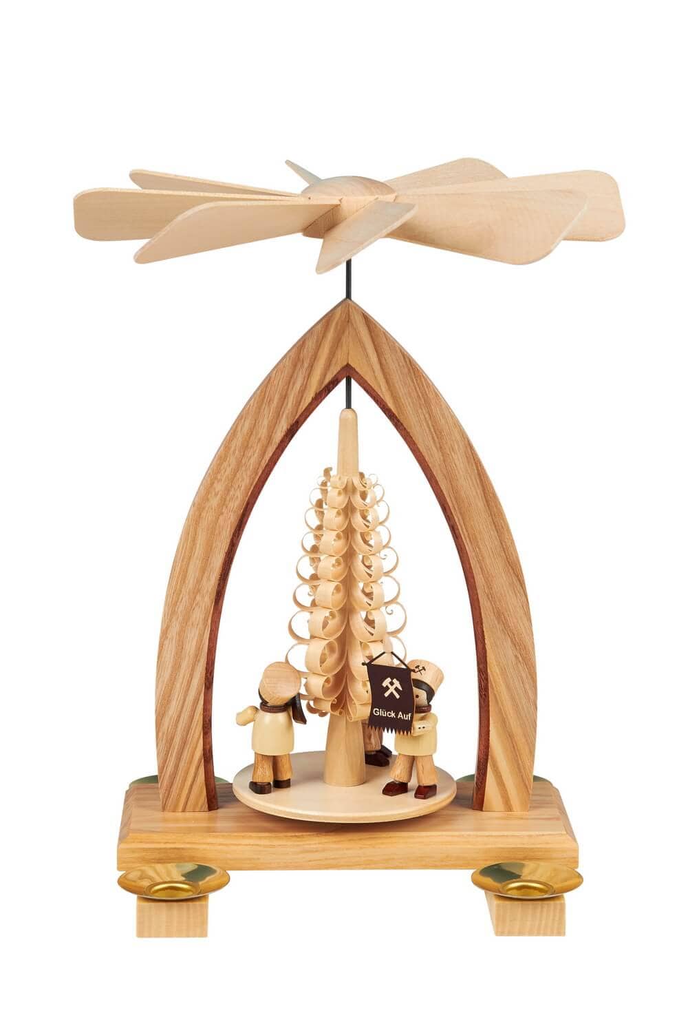Weihnachtspyramide mit Bergmannszug, 26 cm, Heinz Lorenz Olbernhau/ Erzgebirge_ Bild1