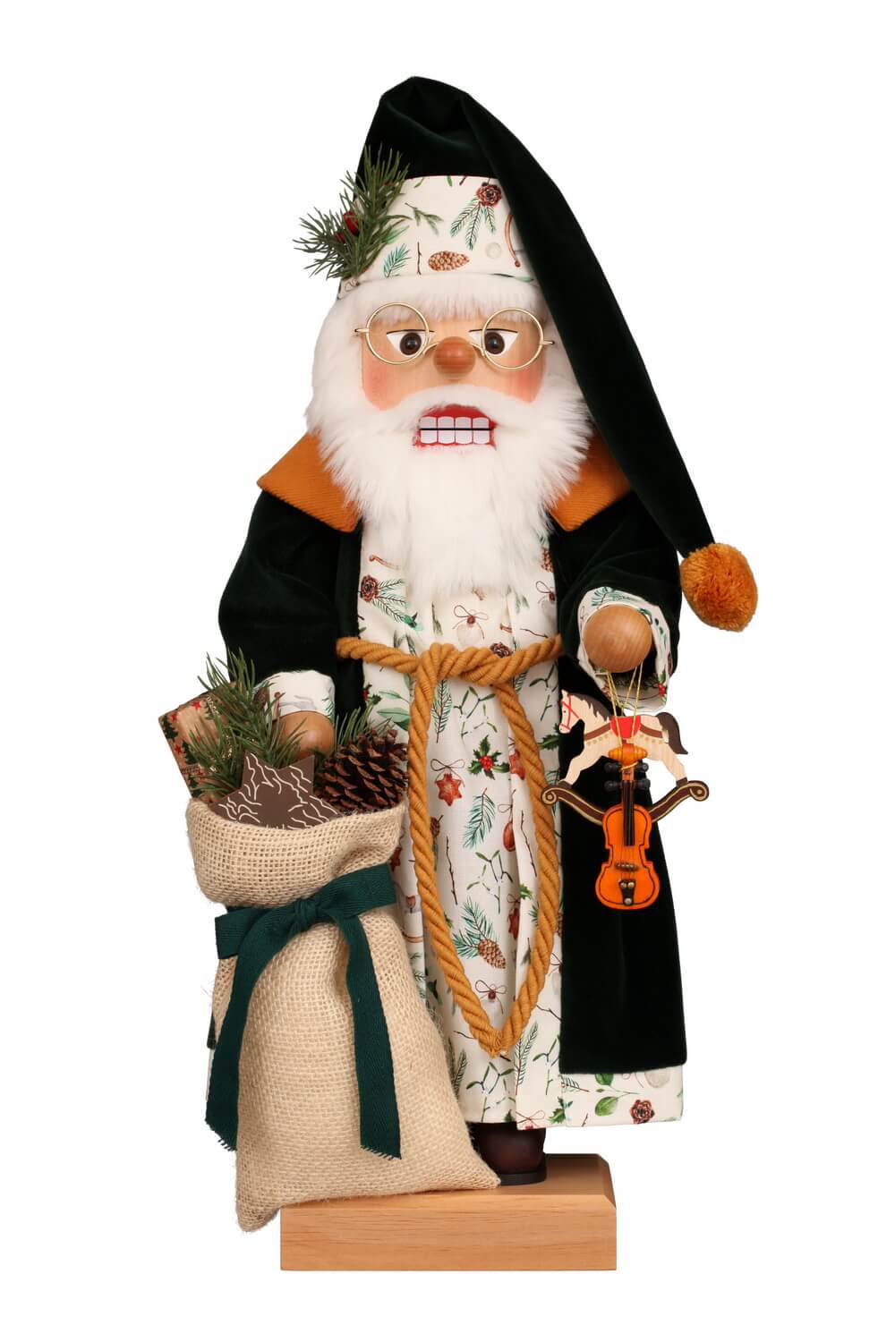 Premium Nussknacker Weihnachtsmann mit grüner Robe, 49 cm von Christian Ulbricht