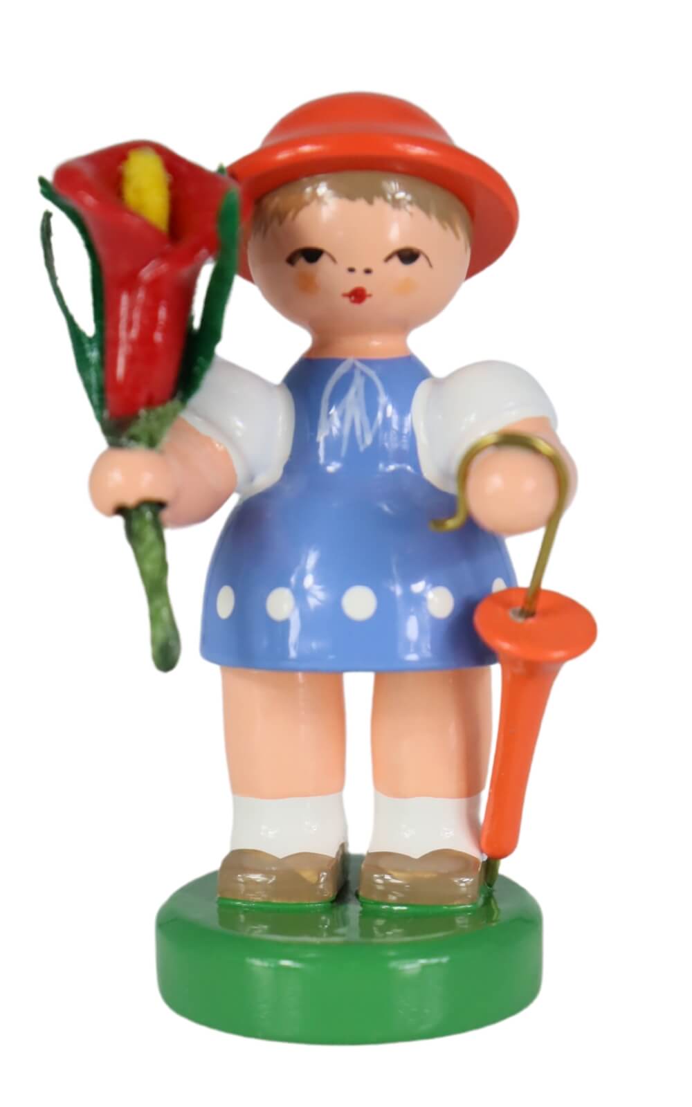 Miniatur Blumenmädchen, blau/orange von Figurenland Uhlig GmbH_1