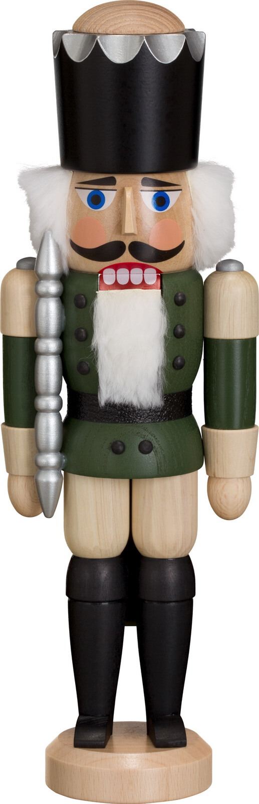 Nussknacker König, grün lasiert, 29 cm von Seiffener Volkskunst eG