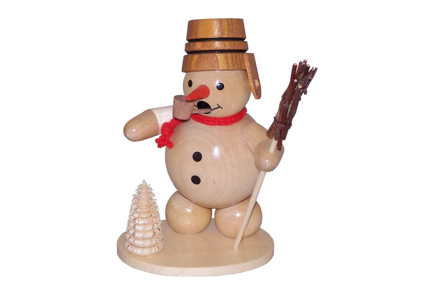 Räuchermännchen Schneemann mit Holztrog, natur, 12 cm von Ralf Zenker