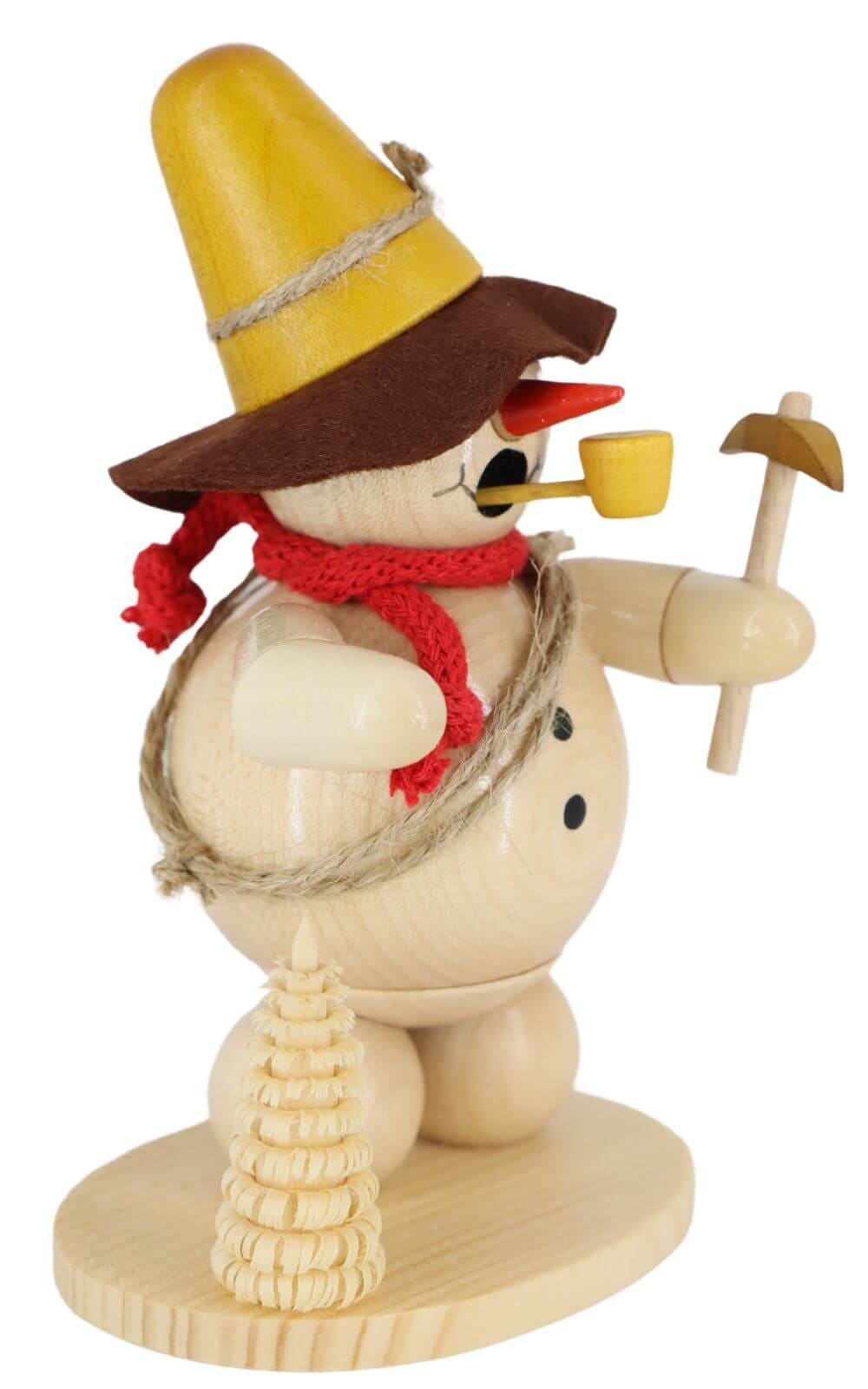 Räuchermännchen Schneemann mit Eispickel, natur, 12 cm von Ralf Zenker_3