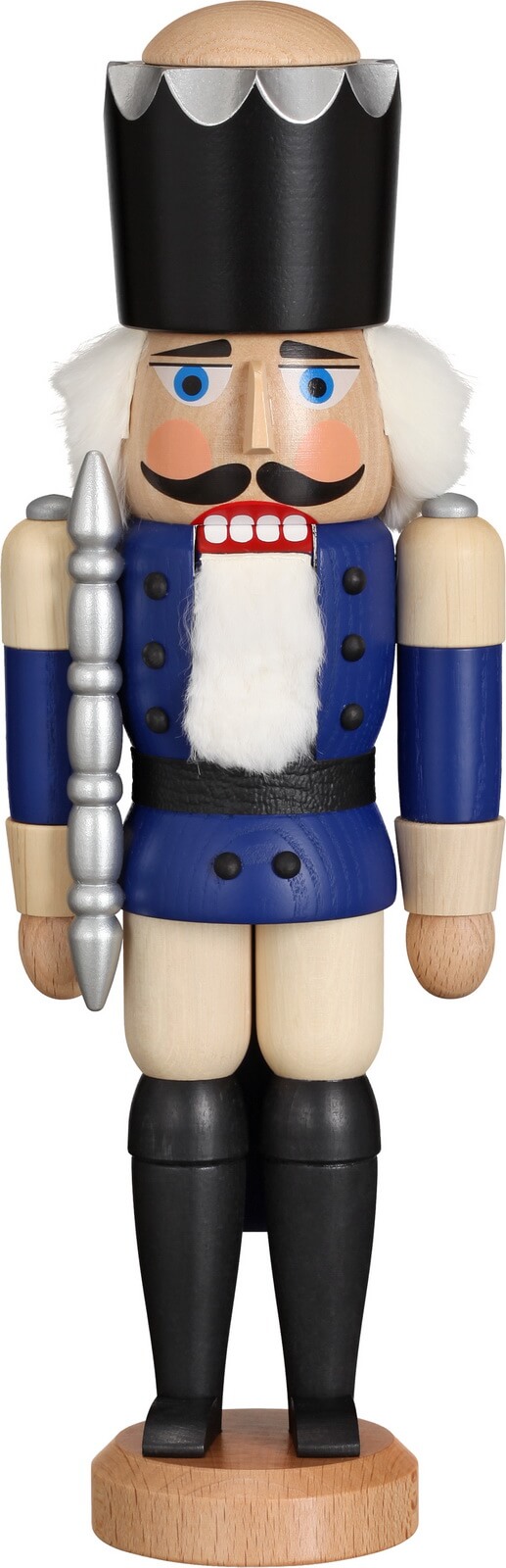 Nussknacker König, blau, 29 cm von Seiffener Volkskunst eG