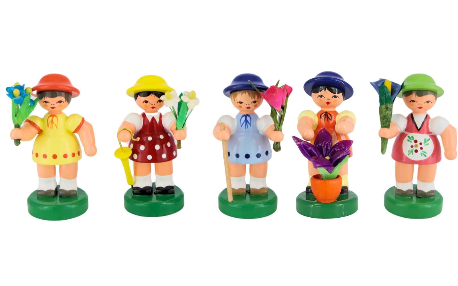 Miniaturen Blumenmädchen, 5 Stück handbemalt von Figurenland Uhlig GmbH_1
