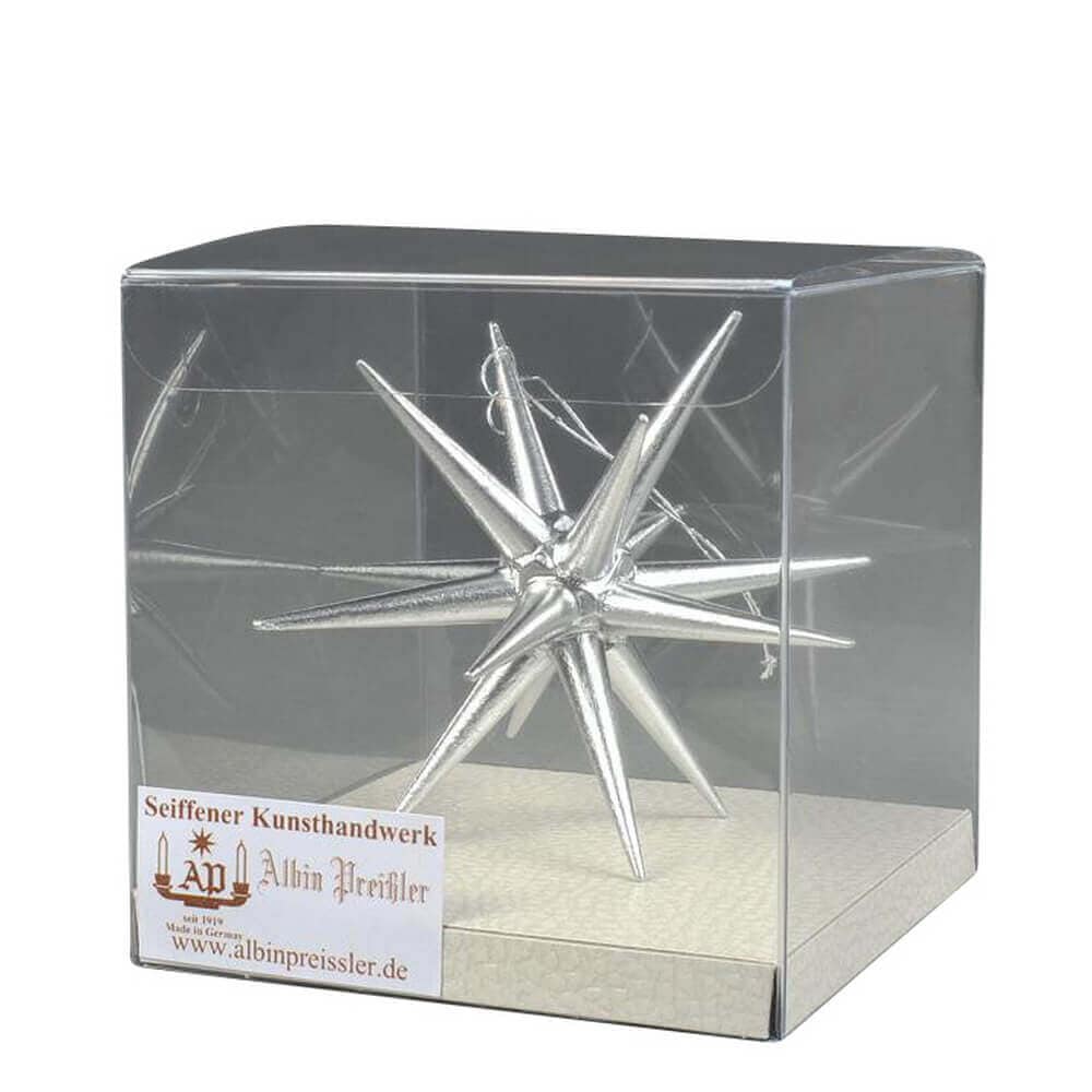 Christbaumschmuck Weihnachtsstern silber, 10 cm von Albin Preißler