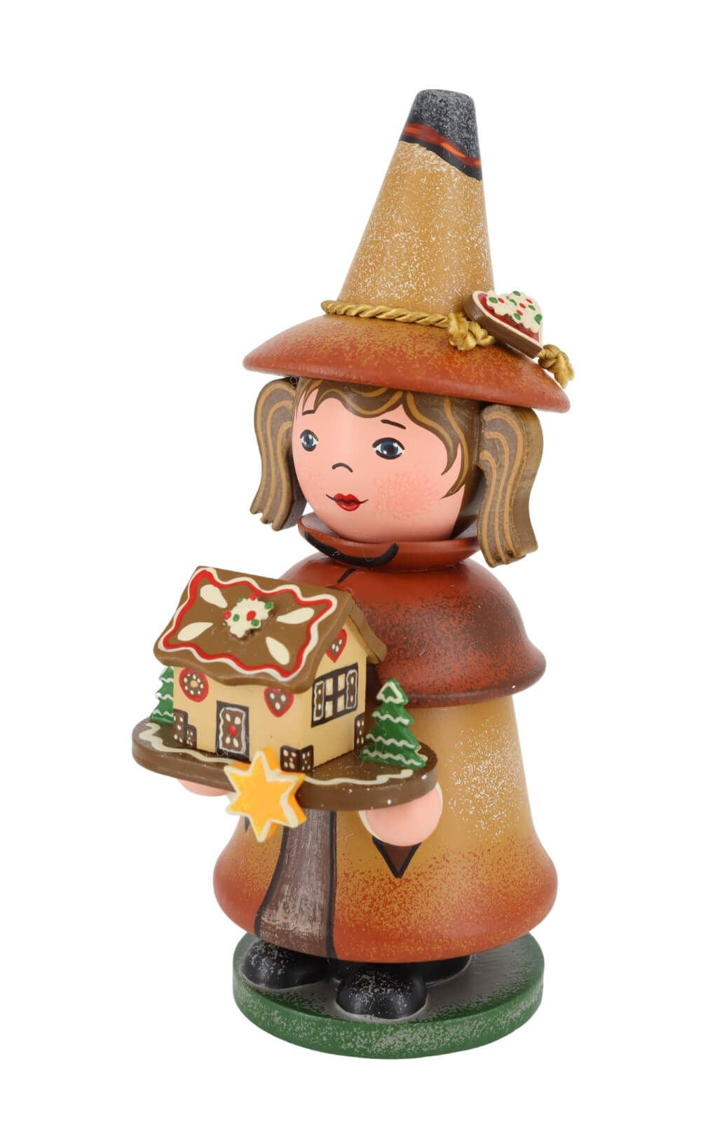 Smoking Man Gnome with Gingerbread House, 14 cm by Hubrig Volkskunst_3