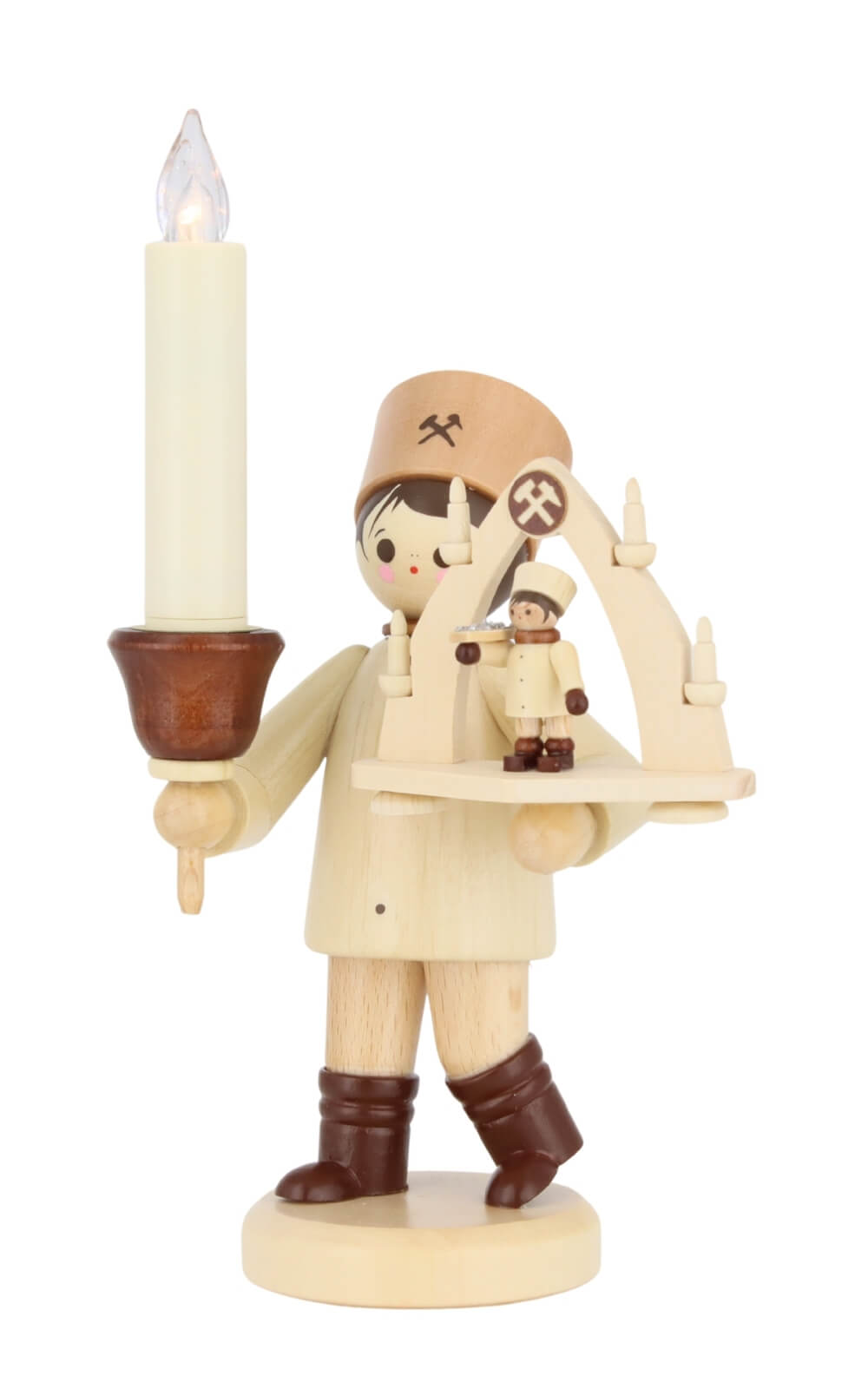 Bergmann mit Bogen und Lumixkerze, 14 cm von Romy Thiel_2