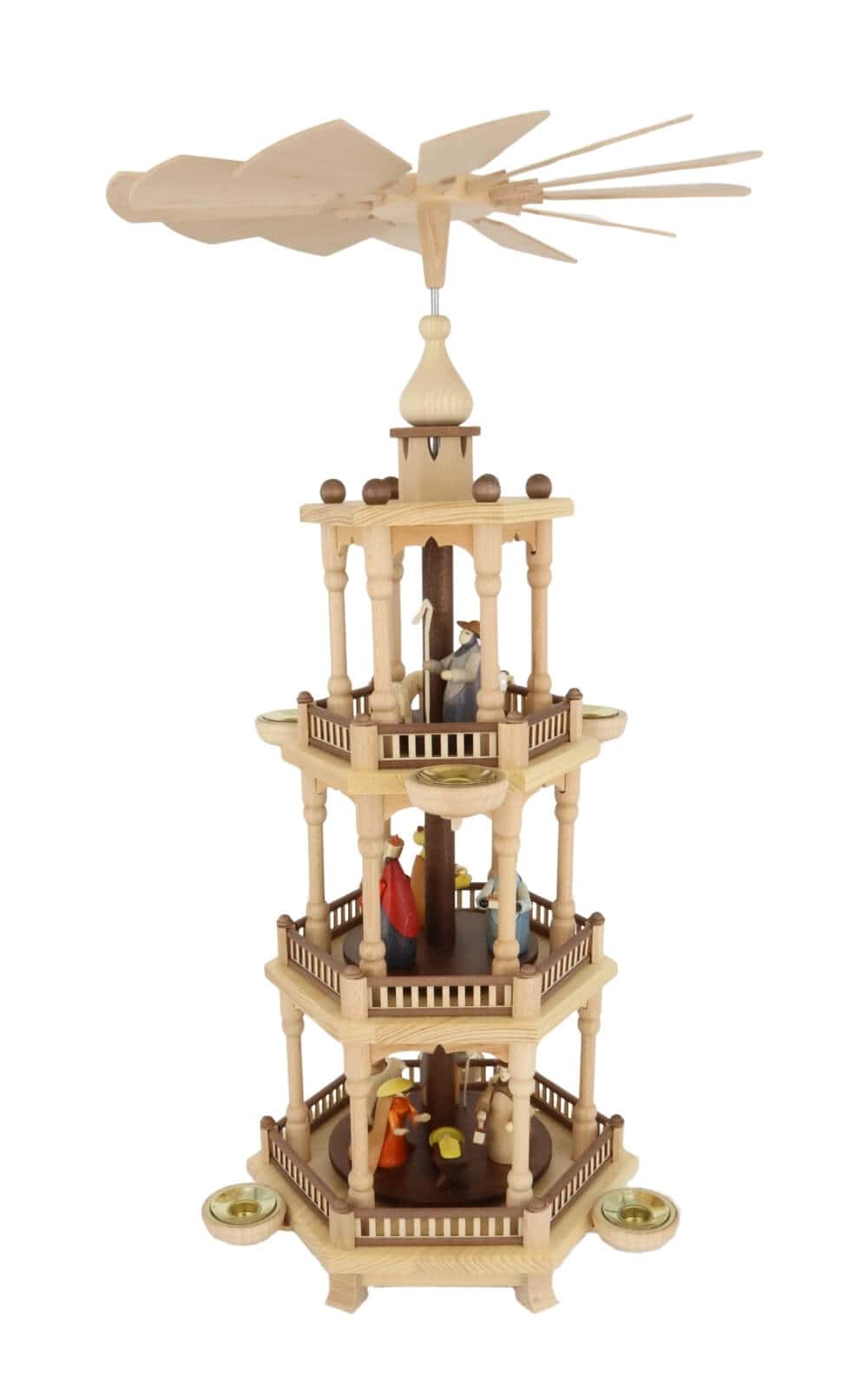 Weihnachtspyramide Heilige Familie, 3 - stöckig, 66 cm von Theo Lorenz_1