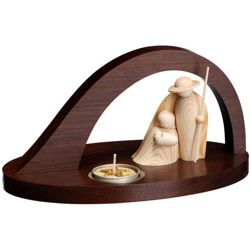 Kerzenhalter für Teelichte Geborgenheit, natur im dunklen Bogen von Robbi Weber