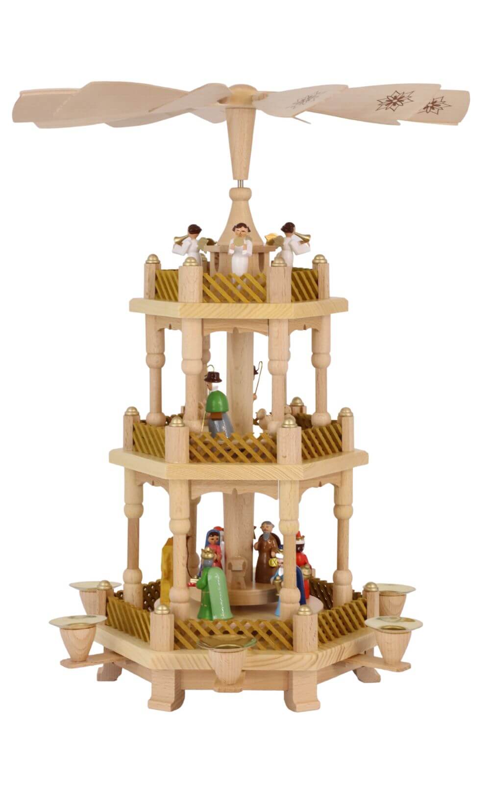 Weihnachtspyramide Heilige Geschichte, 3 – stöckig, 40 cm von Richard Glässer