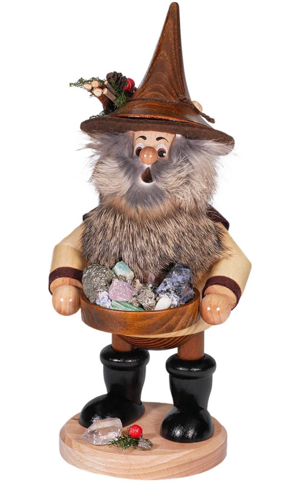 Räuchermännchen Wichtel - Erzträger mit Schale, 26 cm von DWU