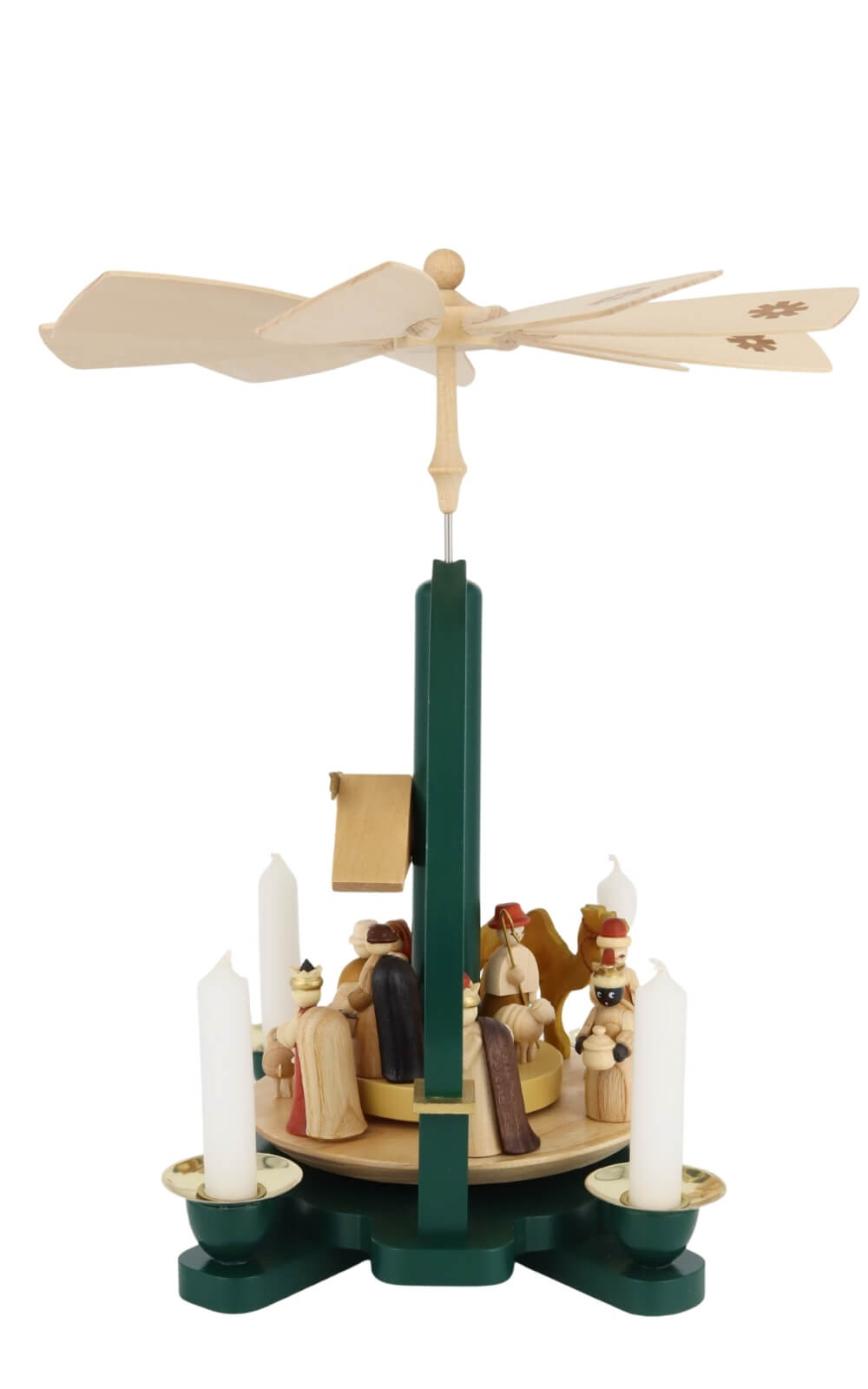 Weihnachtspyramide Heilige Familie, grün, 27 cm von Richard Glässer_4