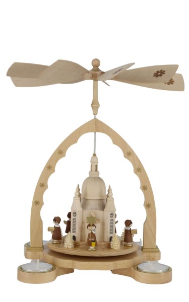 Weihnachtspyramide Dresdner Frauenkirche mit Kurrende, 27 cm von Richard Glässer_1