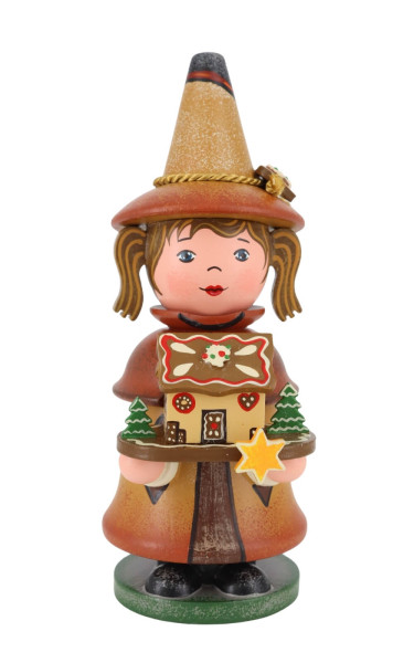 Smoking Man Gnome with Gingerbread House, 14 cm (5.51 inch) by Hubrig Volkskunst_1
