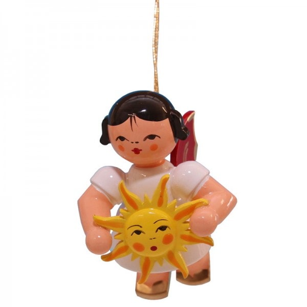 Hovering angel with sun and red wings by Figurenland Uhlig GmbH