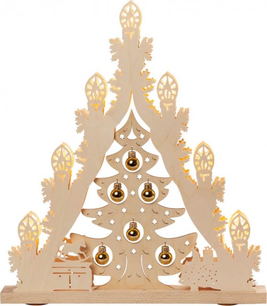 Weigla LED Lichterspitze Weihnachtsbaum mit goldenen Kugeln