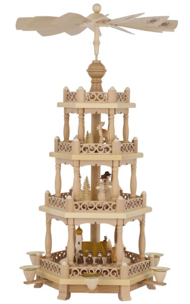 Christmas pyramid with winter motif, 3 - tiered, 54 cm by Richard Glässer_1